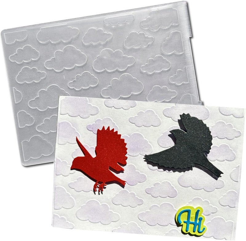Arbuya Cloud Plastic Embossing Folders for Card Making Clouds Background Embossing Folder for Scrapbooking Pages Paper Crafting Clay Decoration - Image 1